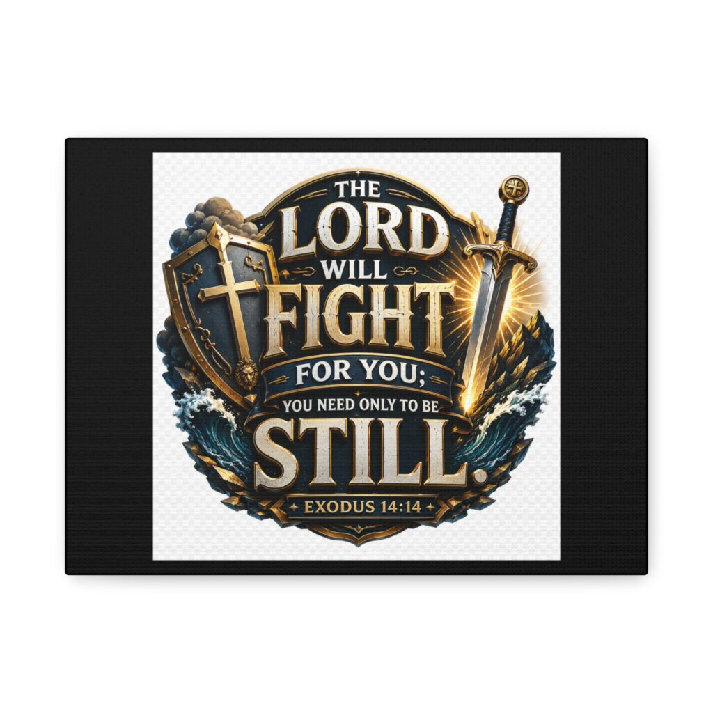 Christian Canvas Gift - The Lord Will Fight For You Stretched Canvas