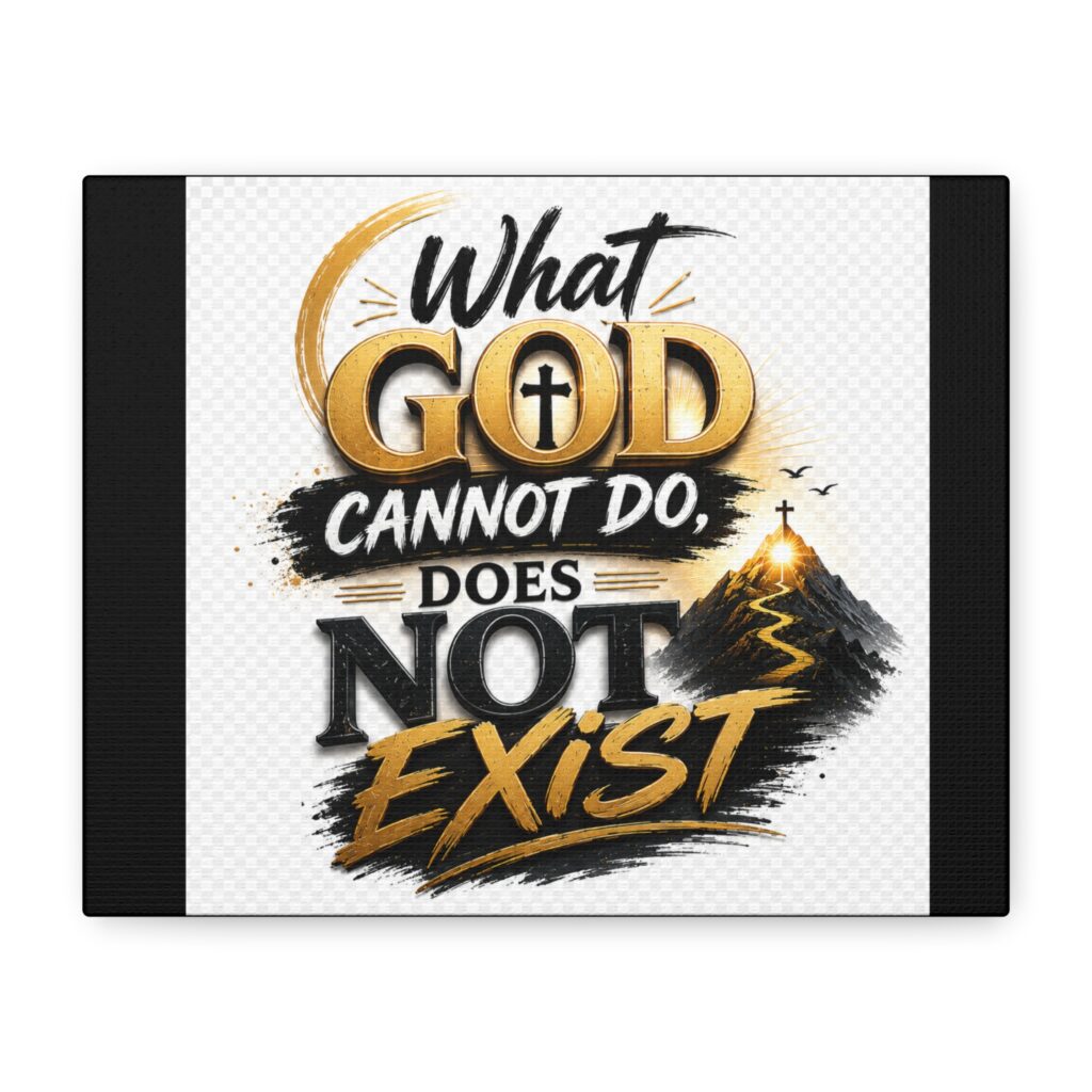 Christian Gift - What God Cannot Do Does Not Exist Canvas Wall Art
