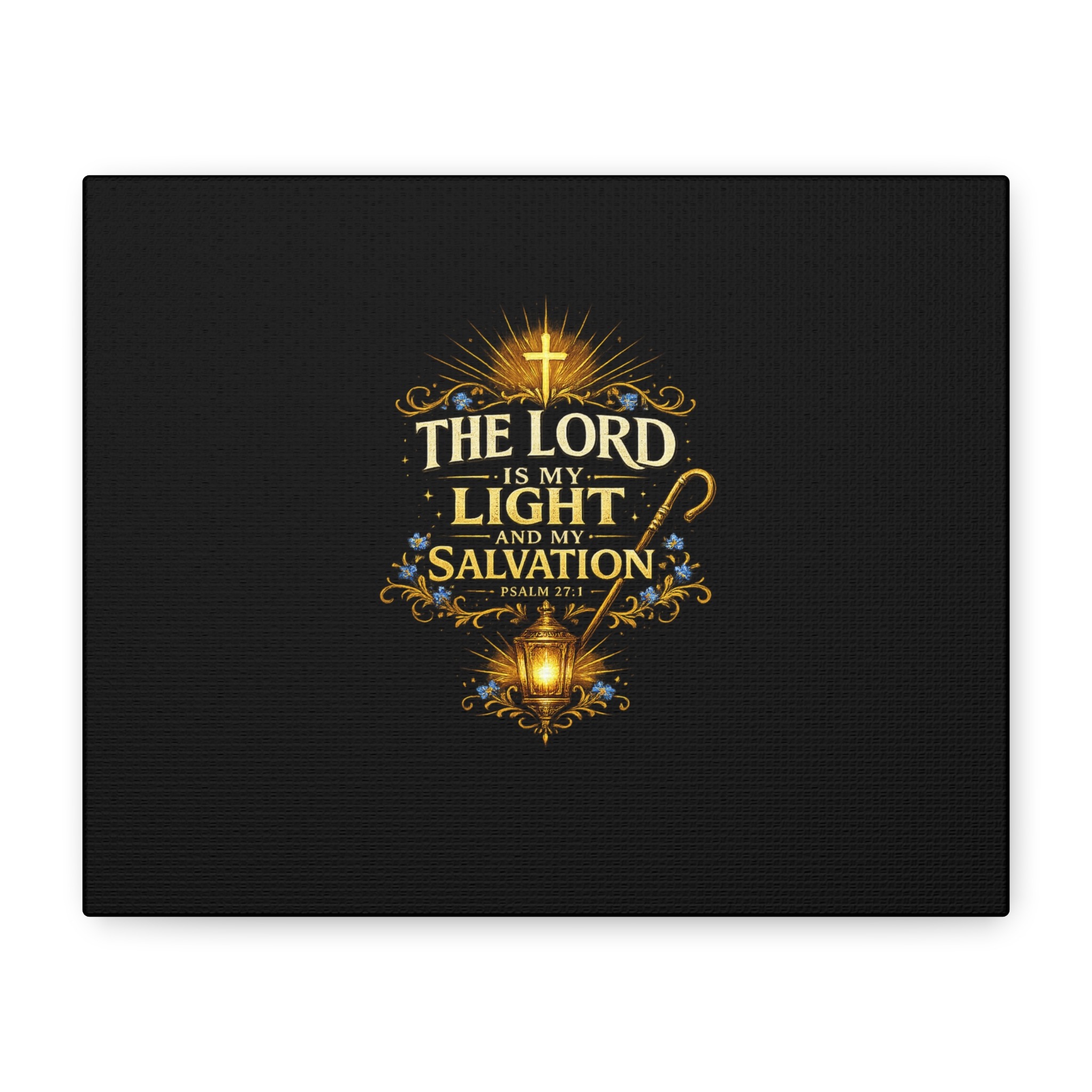 Canvas Wall Art - "The Lord Is My Light and My Salvation" Christian Psalm 27:1 Religious Scripture Print