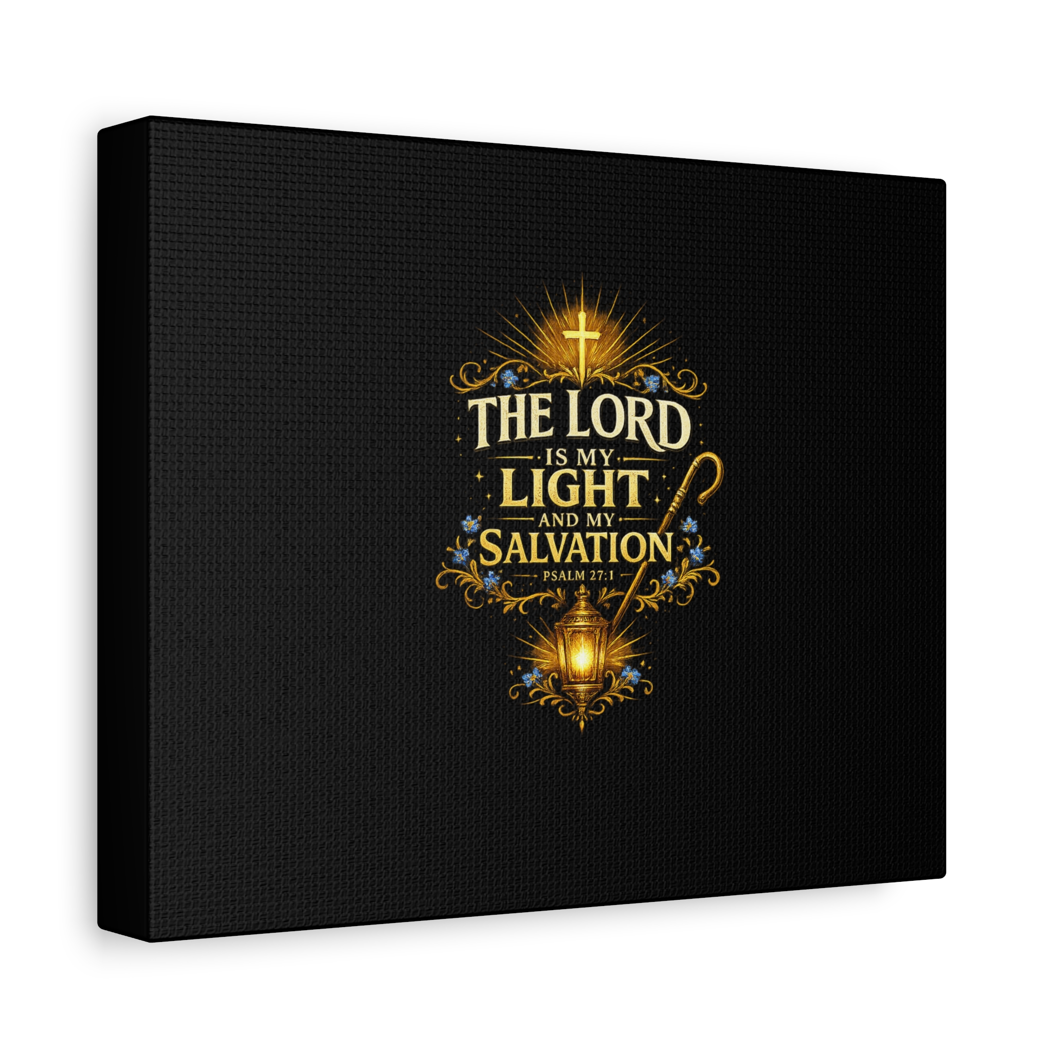 Canvas Wall Art - "The Lord Is My Light and My Salvation" Christian Psalm 27:1 Religious Scripture Print - Image 2