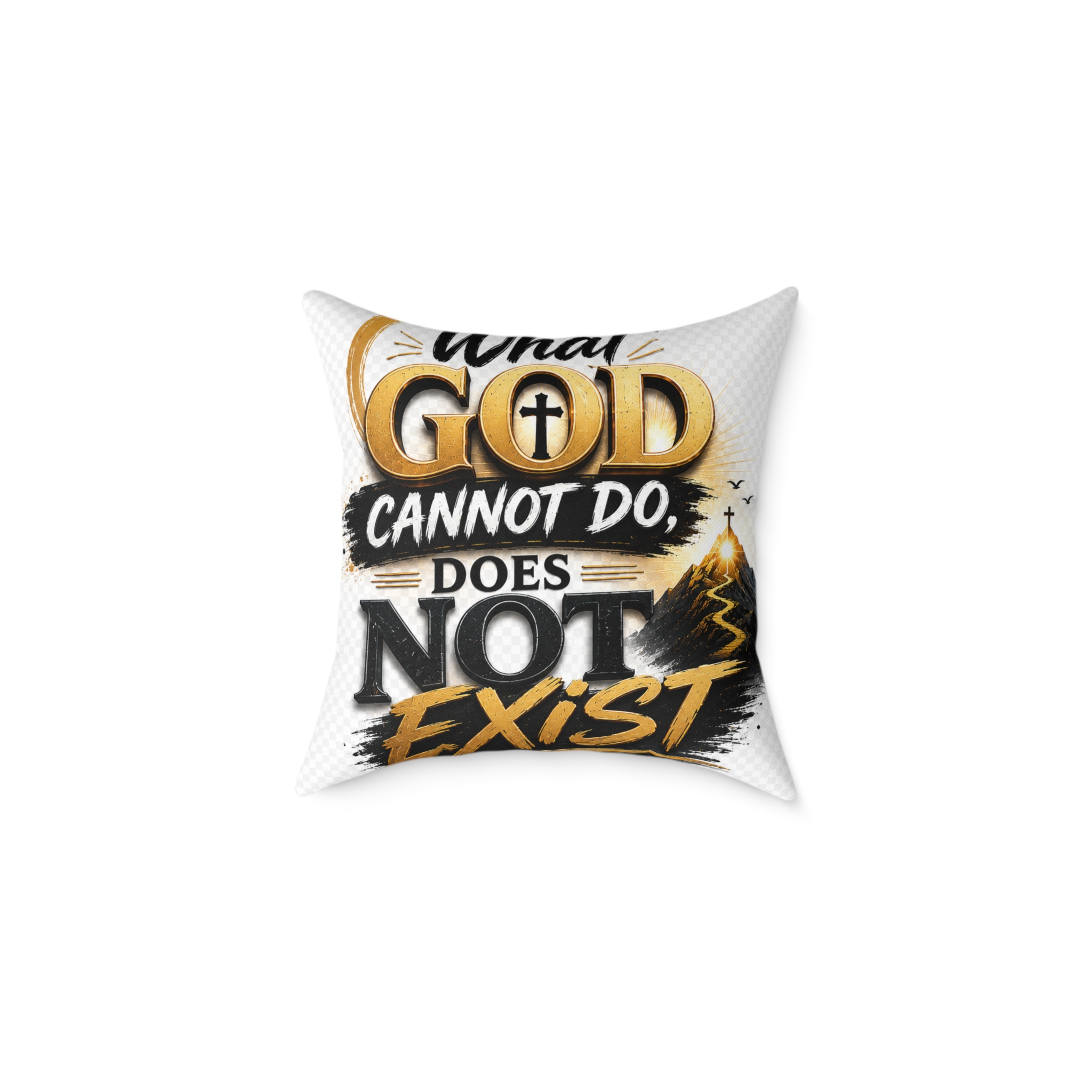 What God Cannot Do Does Not Exist pillow | Faith Inspirational Christian Typography - Image 2